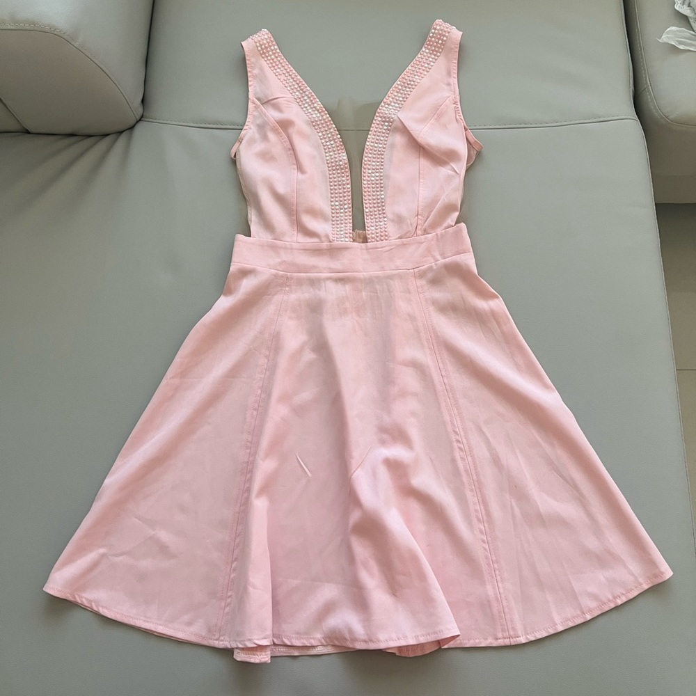 Pink sundress open back